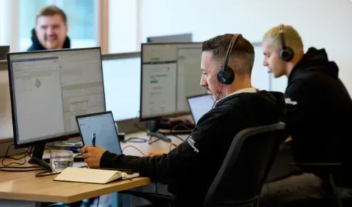 Three sales team colleagues